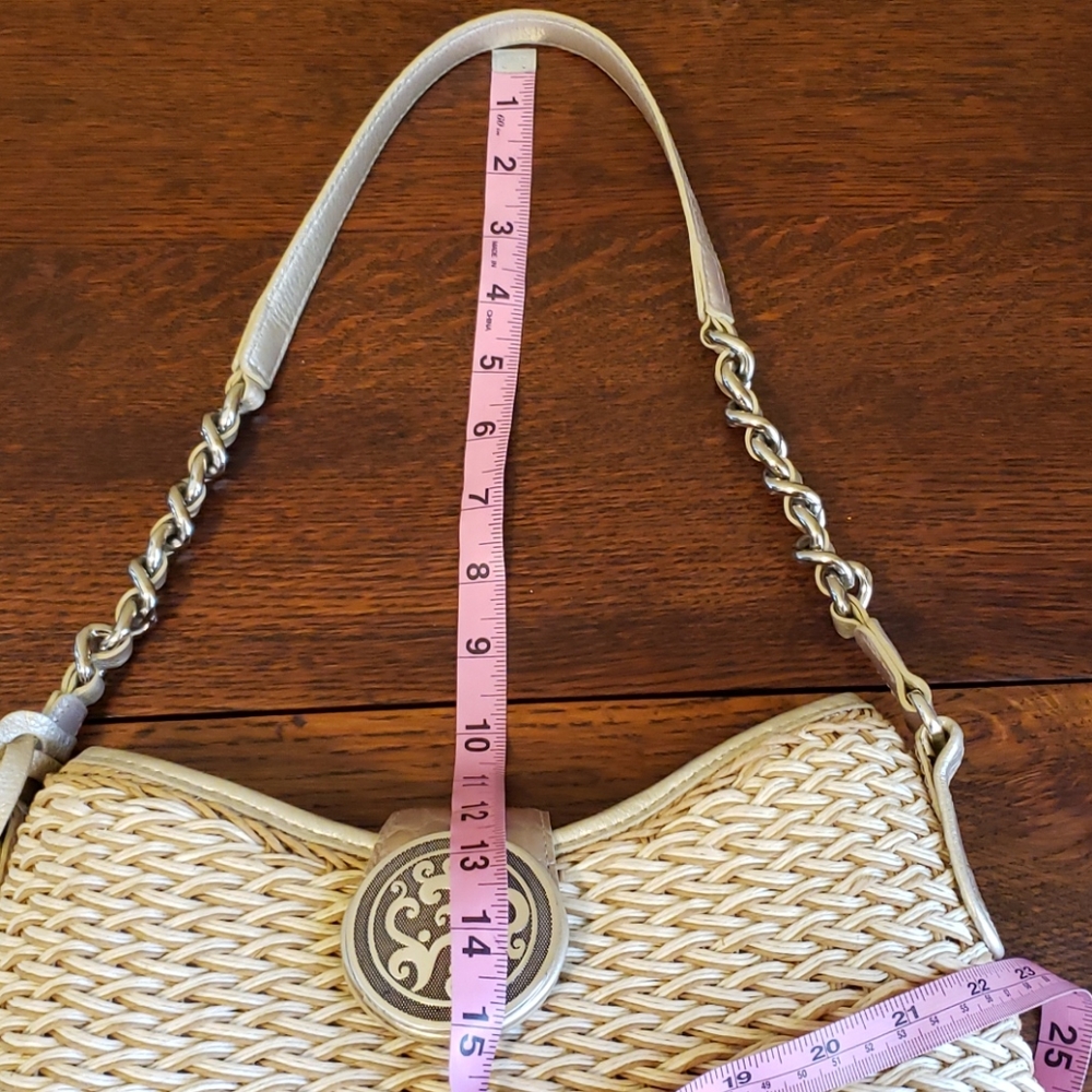 Brighton Cream Woven Shoulder Bag with Silver Accents - Picture 15 of 16